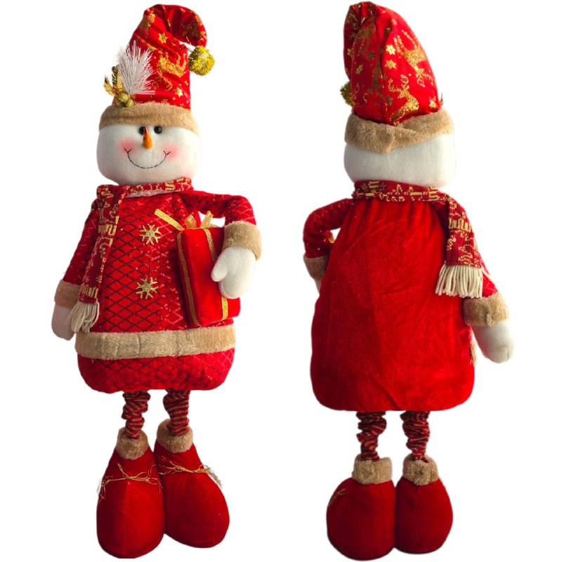 DECORACION ADORNO NAVIDEÑO PELUCHE MUÑECO DE HOMBRE DE NIEVE O SANTA CLAUS ELEGANTE Y LINDO