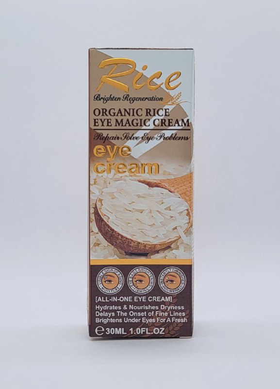 CREMA FACIAL PARA OJOS, DE ARROZ ORGANICO TODO EN UNO, HIDRATA Y NUTRE LA SEQUEDAD, LINEAS FINAS RICE 30ML