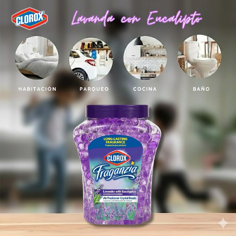 PERLAS AMBIENTADORAS AROMA A LAVANDA Y EUCALIPTO CLOROX 340G