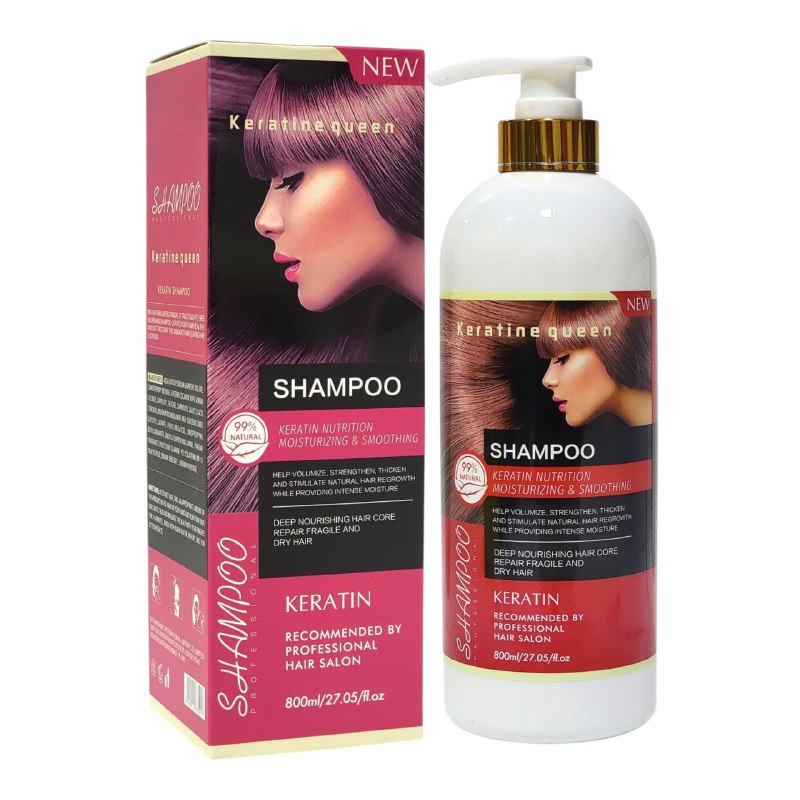 SHAMPOO DE QUERATINA NUTRE HIDRATA Y SUAVIZA KERATINE QUEEN 800ML