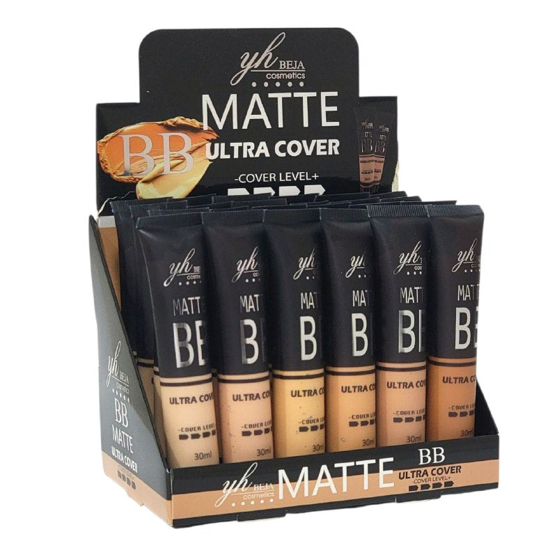 BASE LIQUIDA DE ACABADO MATE Y ALTA COBERTURA YH BEJA COSMETICS 65ML (DUPE DE MAYBELLINE)