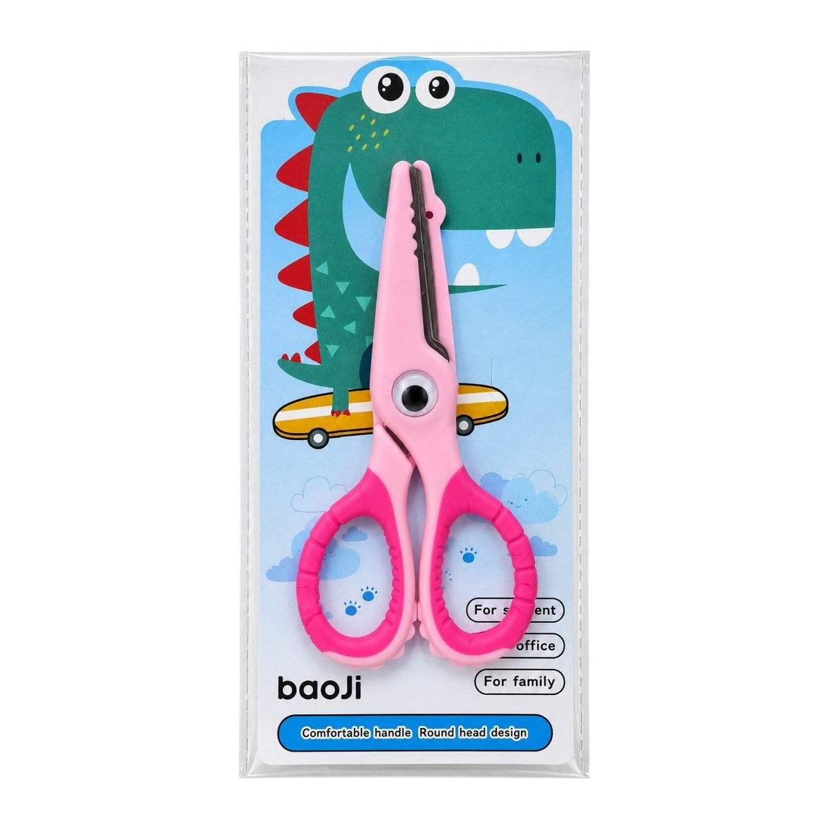 TIJERAS ESCOLARES CON PUNTAS REDONDEADAS Y AGARRE ERGONOMICO PARA NIÑOS BAOJI