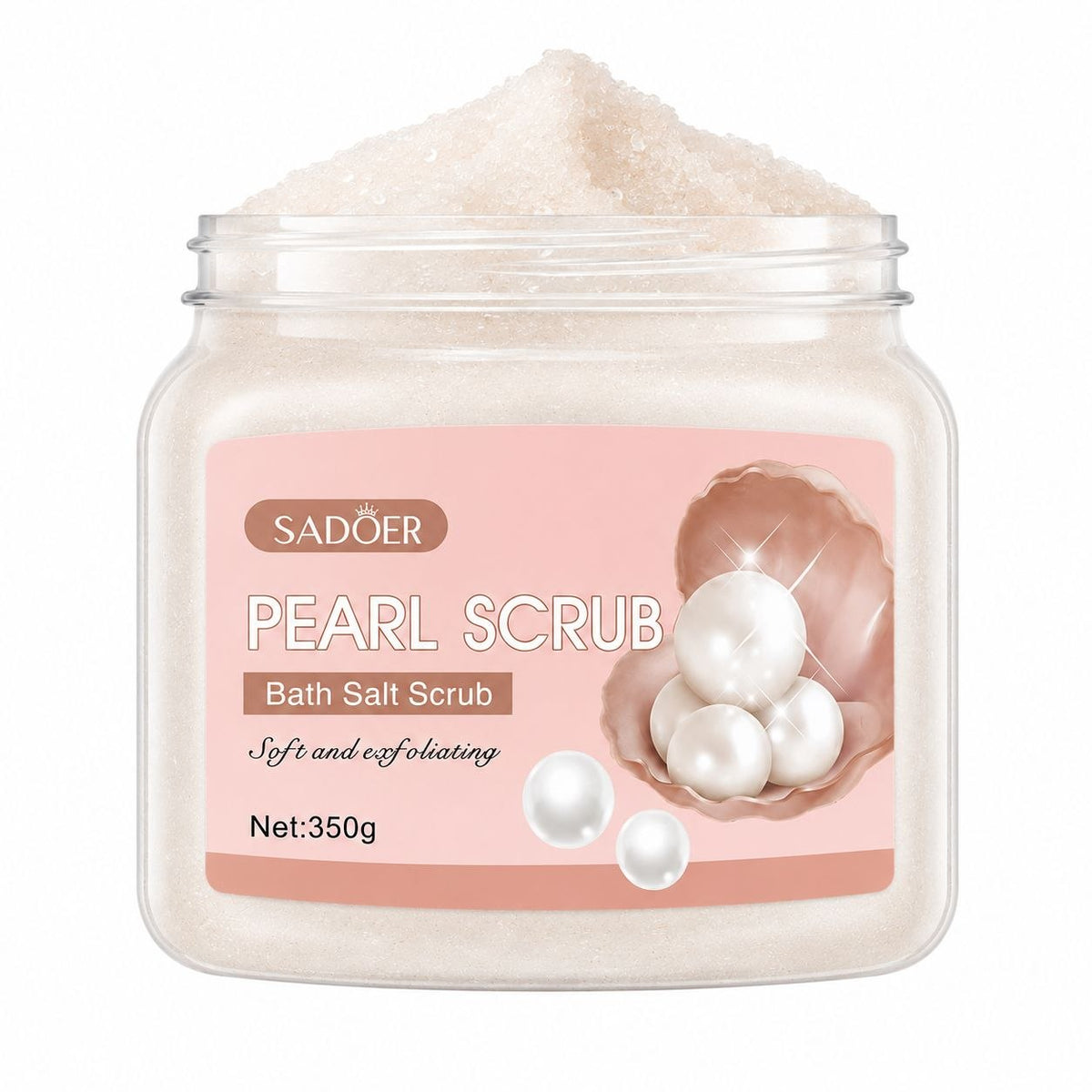 EXFOLIANTE CORPORAL DE SAL DE BAÑO CON EXTRACTO DE PERLAS SADOER 350 G / 12.35 OZ