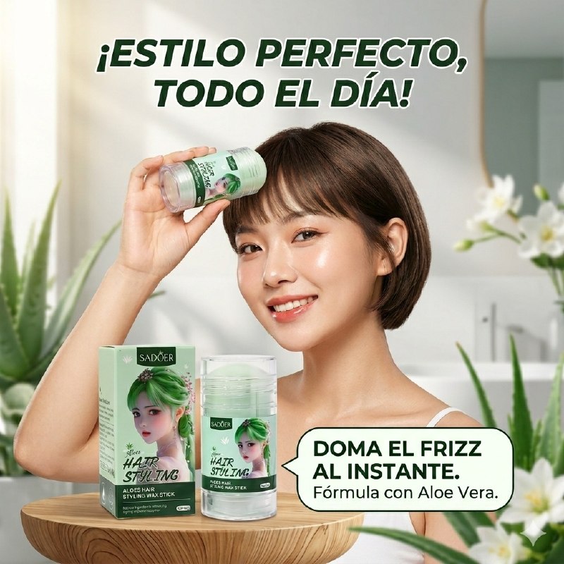 CERA PARA EL CABELLO EN BARRA DE EXTRACTO DE ALOE VERA FIJADORA E HIDRATANTE SADOER 40G