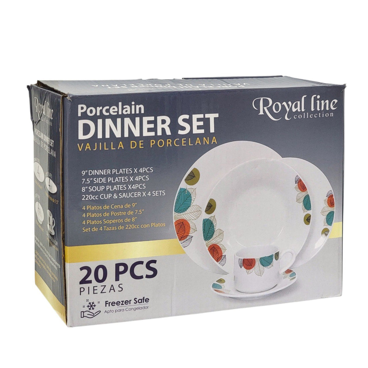 PLATOS JUEGO DE VAJILLA DE 20 PIEZAS ROYAL LINE COLLECTION