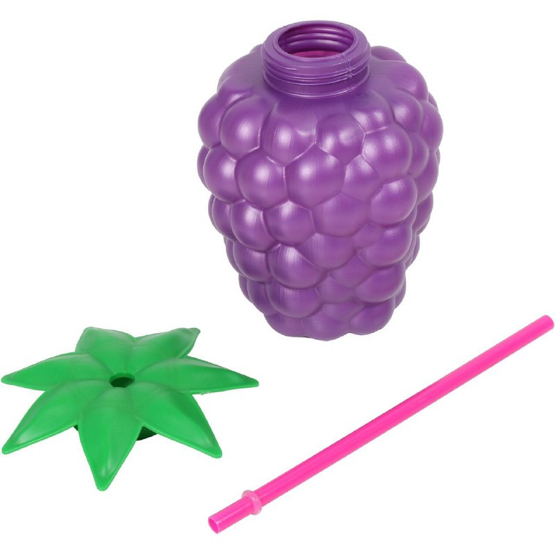 VASO EN FORMA DE UVA DE PLASTICO CON PAJILLA PARA BEBIDAS FRIAS O COCTELES
