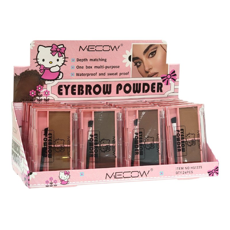 POLVO PARA CEJAS CON MINI BROCHAS DE USO DIARIO APRUEBA DE SUDOR MECOW 4 TONOS