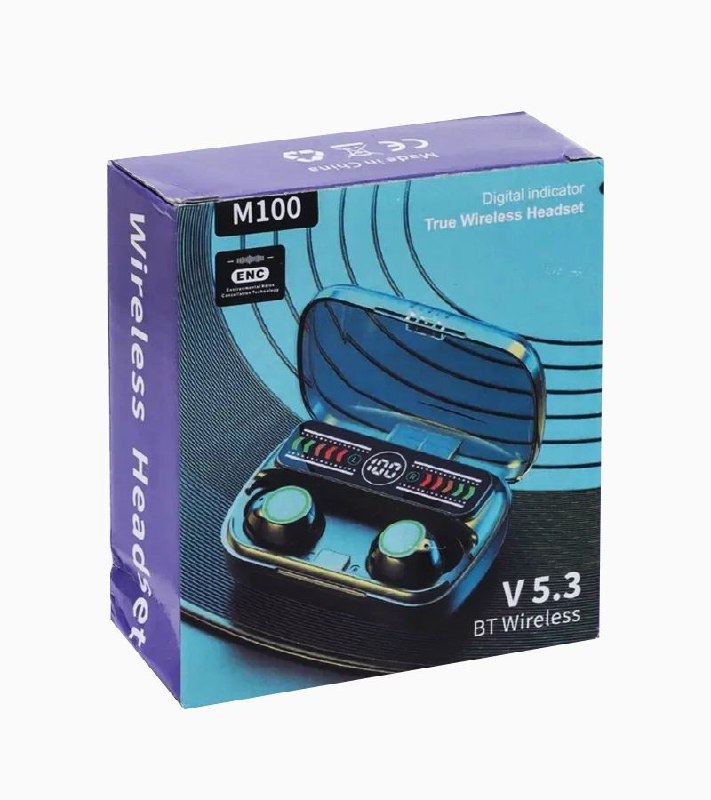 AUDIFONOS AURICULARES INALAMBRICOS ORIGINALES SONIDO DE ALTA CALIDAD, CARGA RAPIDA, ELIMINA RUIDO AMBIENTAL, PANTALLA LED, RANGO DE 10 METROS, BATERIA 5H, M100 WIRELESS HEADSET