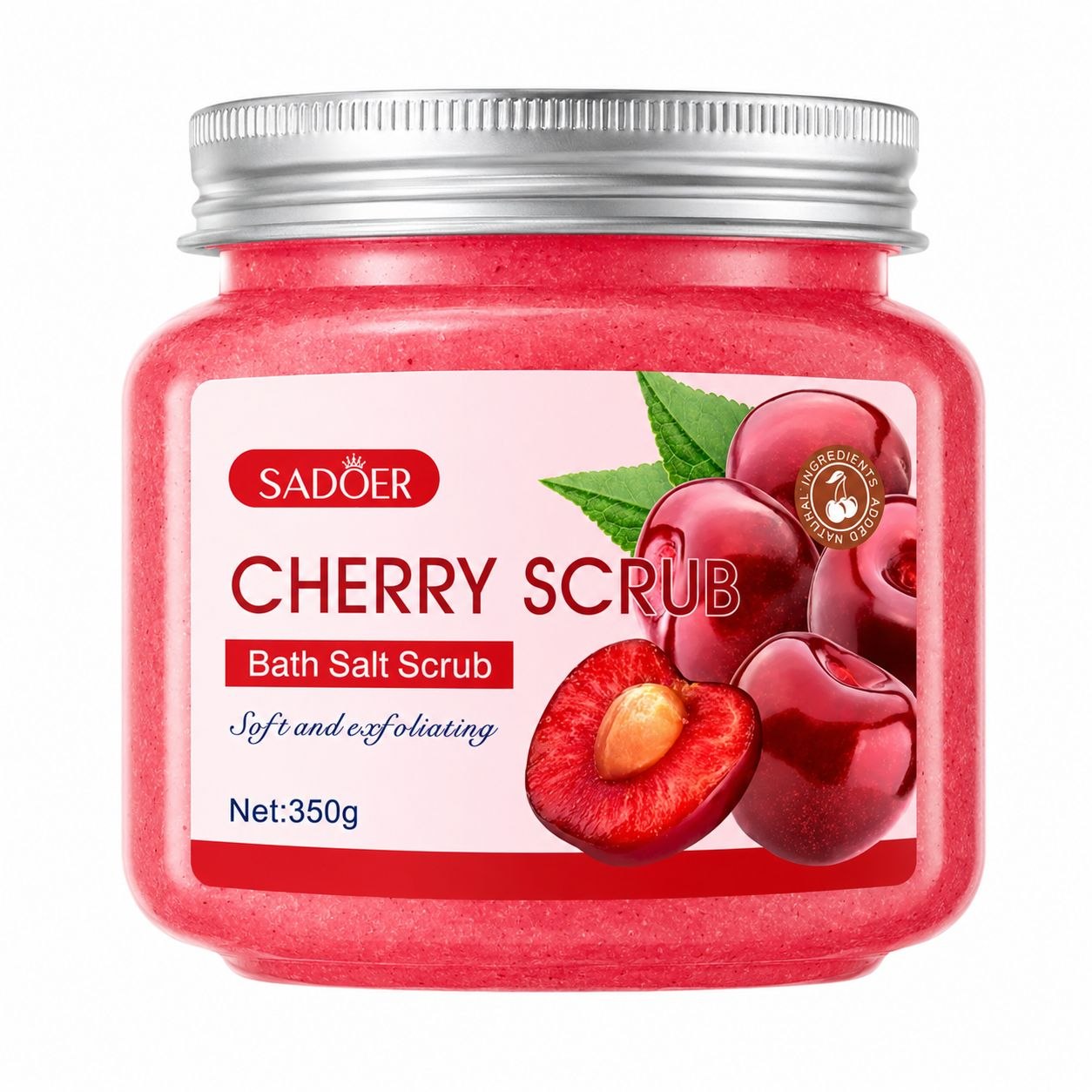 EXFOLIANTE CORPORAL DE SAL DE BAÑO CON EXTRACTO DE CEREZA SADOER CHERRY BATH SALT SCRUB 350 G / 12.35 OZ