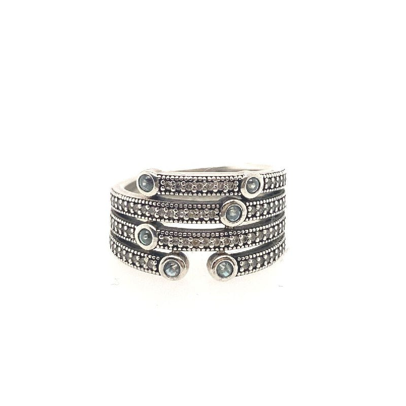 PANI1089 FORMA CIRCONES PEQUEÑOS PLATA 9.25