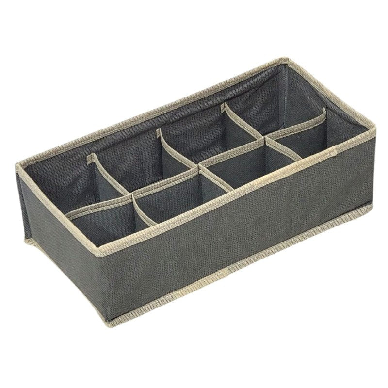 ORGANIZADOR CAJA DE ALMACENAMIENTO DE 8 COMPARTIMIENTOS FIJOS, PARA FAJAS, ROPA INTERIOR, CALCETINES Y MAS 31X16CM