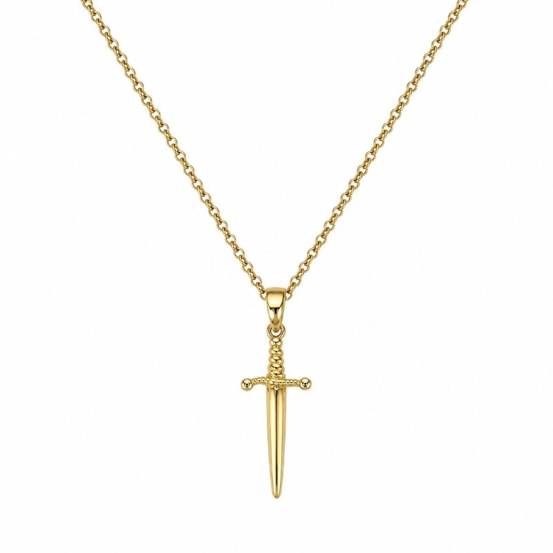 GARGANTILLA DOBLE DE ENCHAPE PARA DAMA EN FORMA DE ESPADA Y CORAZON 25.2CM Y 23.2CM