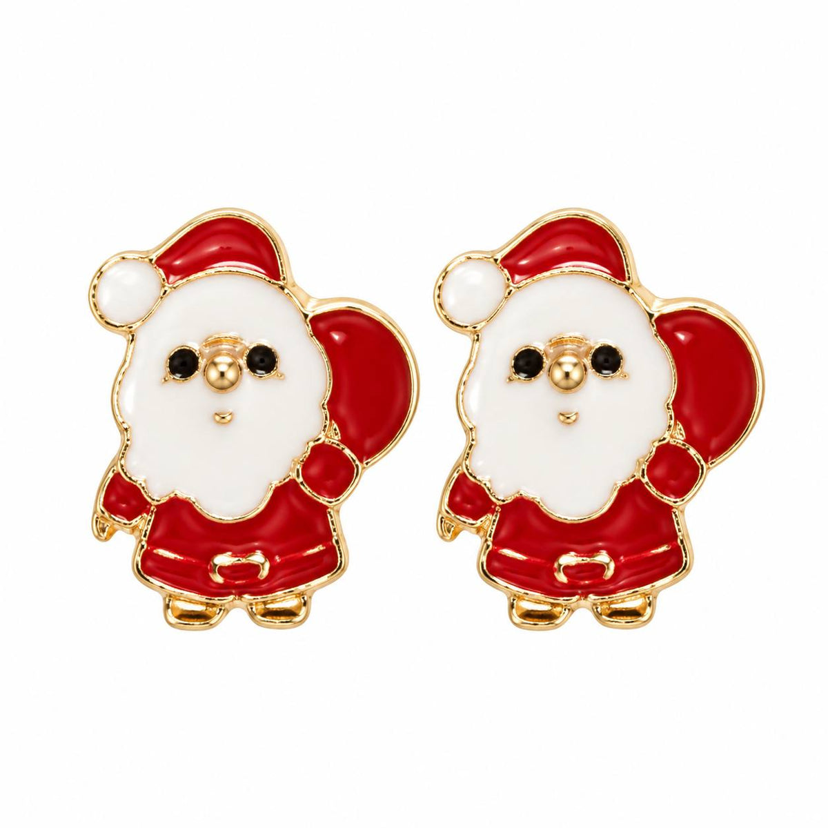 ARITOS DE ENCHAPE PARA DAMA CON ESTILOS NAVIDEÑOS 1CM
