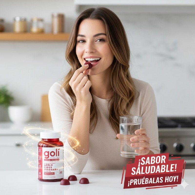VITAMINAS EN GOMITAS DE VINAGRE DE SIDRA DE MANZANA, SIN GLUTEN, ZERO AZUCAR GOLI 60UND