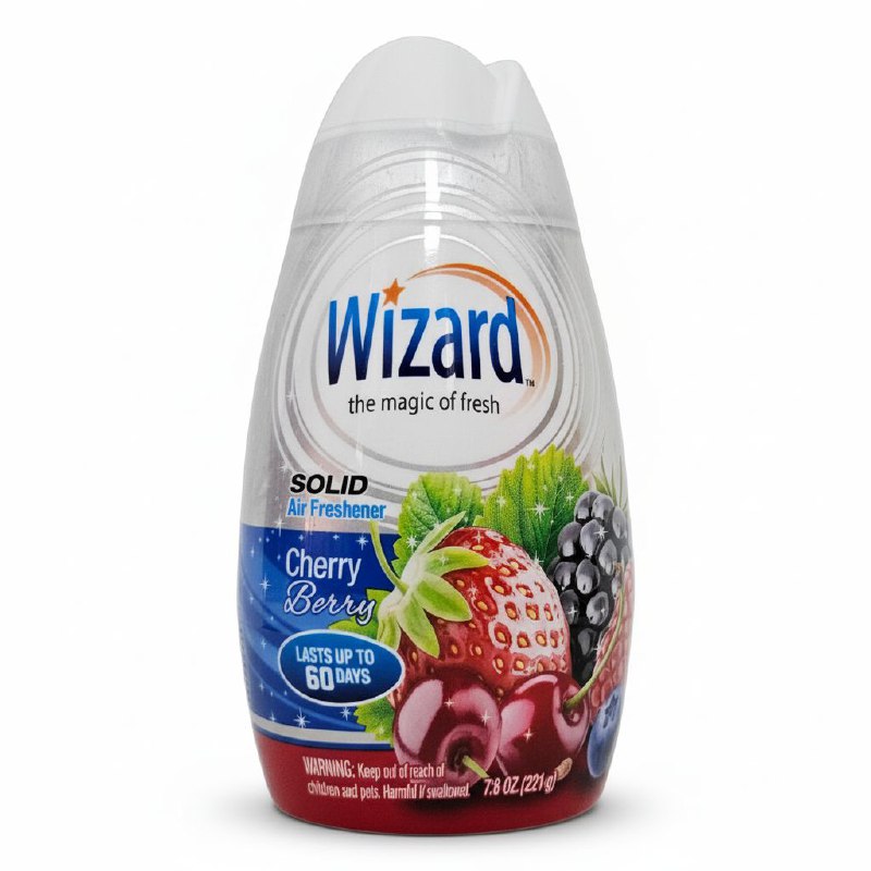 AMBIENTADOR AROMATIZANTE DE GEL SOLIDO DE CEREZA Y BAYAS WIZARD 221G