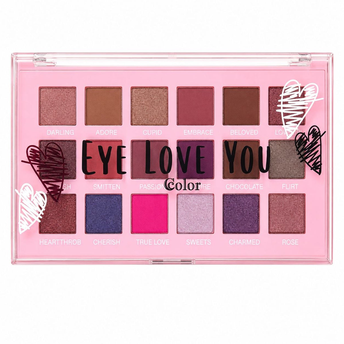 PALETA DE SOMBRAS PARA OJOS DE 18 COLORES EYE LOVE YOU CC COLOR COSMETICS 12.6G