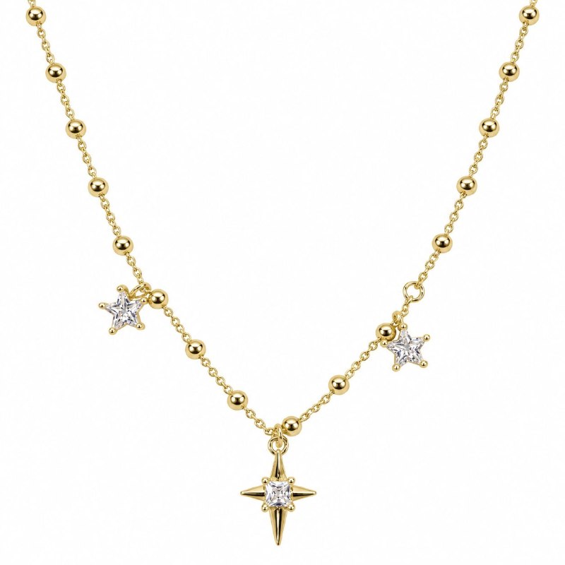 GARGANTILLA DE ENCHAPE PARA DAMA CON DISEÑO DE ESTRELLA 2CM