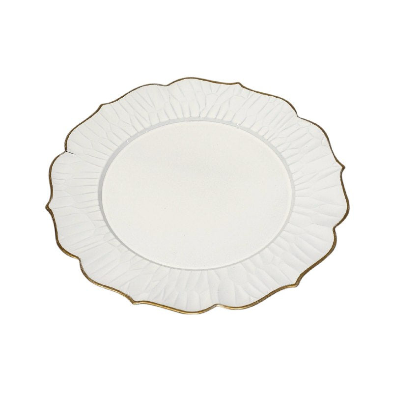 PLATO DE CARGA DECORATIVO NAVIDEÑO BLANCO 32X32CM