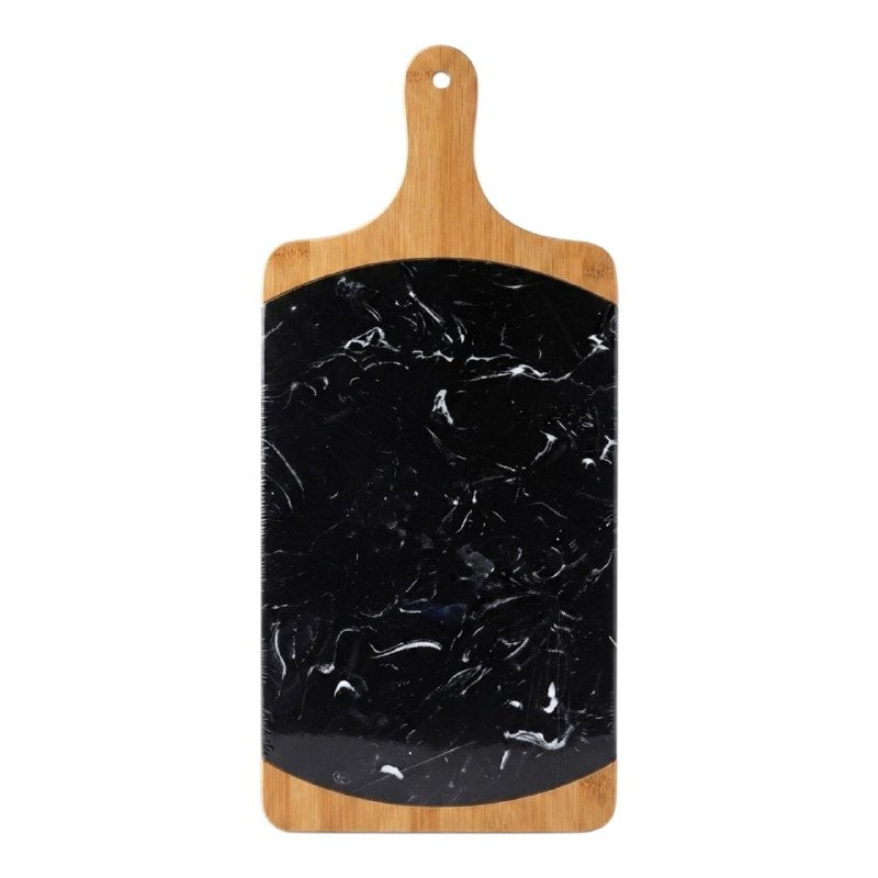 TABLA DE SERVIR COMIDA O PICAR DE MARMOL Y MADERA CON DISEÑO ELEGANTE Y NATURAL TESSIE & JESSIE 42.5X18.5X1.6CM