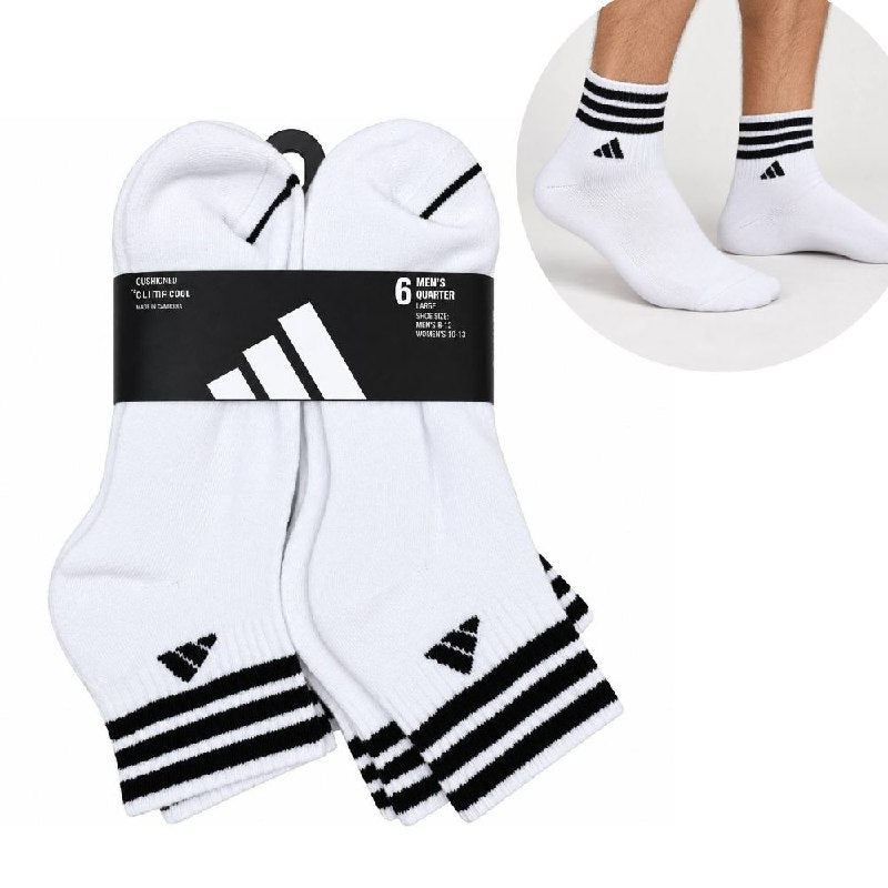 CALCETA TOBILLERA ADIDAS ORIGINAL PARA HOMBRE 6 PARES TALLA HOMBRE 8-12 TALLA MUJER 10-13