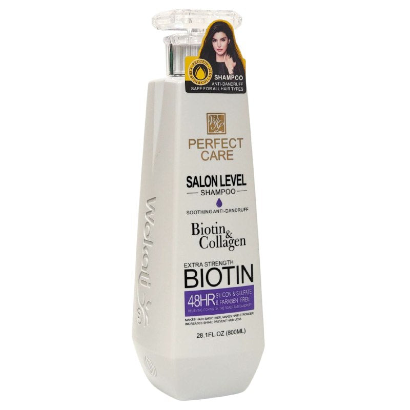 SHAMPOO FORTALECEDOR Y REVITALIZANTE CON BIOTINA Y COLAGENO PERFECT CARE 800ML
