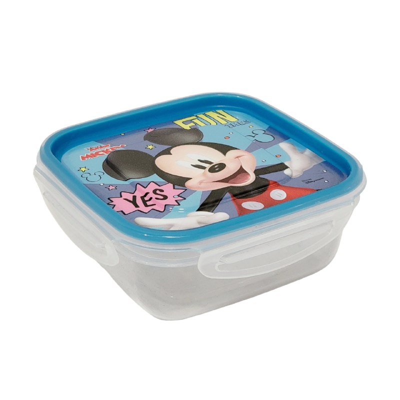 RECIPIENTE PANA PARA ALIIMENTOS PARA NIÑOS CON DISEÑO DE MICKEY MOUSE 7X16X16CM