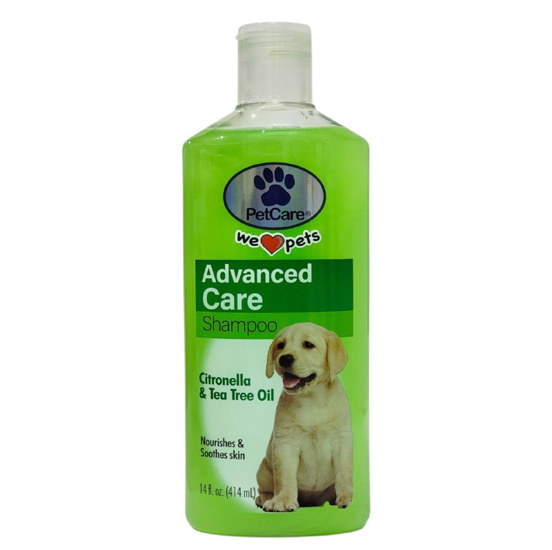 SHAMPOO PARA PERROS CALMANTE CON ACEITE DE ARBOL DE TE Y CITRONELA PETCARE 414ML