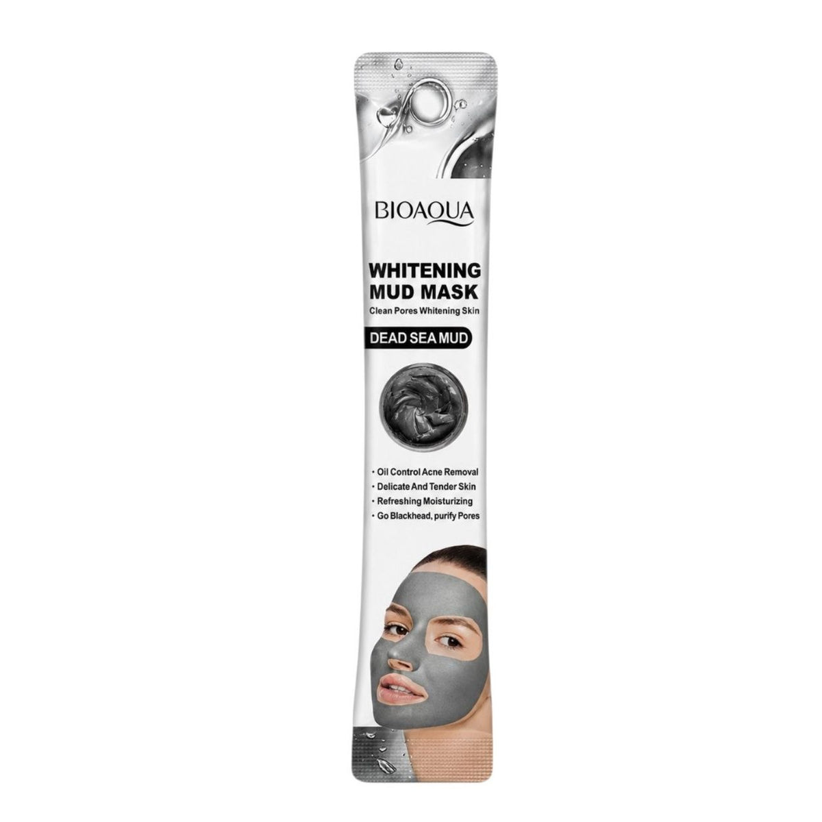MASCARILLA FACIAL DE BARRO DEL MAR MUERTO WHITENING BIOAQUA 8G X 10 SOBRES