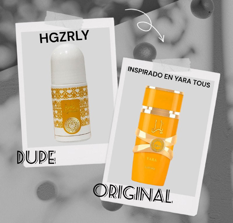 DESODORANTE ROLL-ON PERFUMADO CON FRAGANCIA A MAGNOLIAS HGZRLY 75ML DUPE DE LATTAFA YARA TOUS