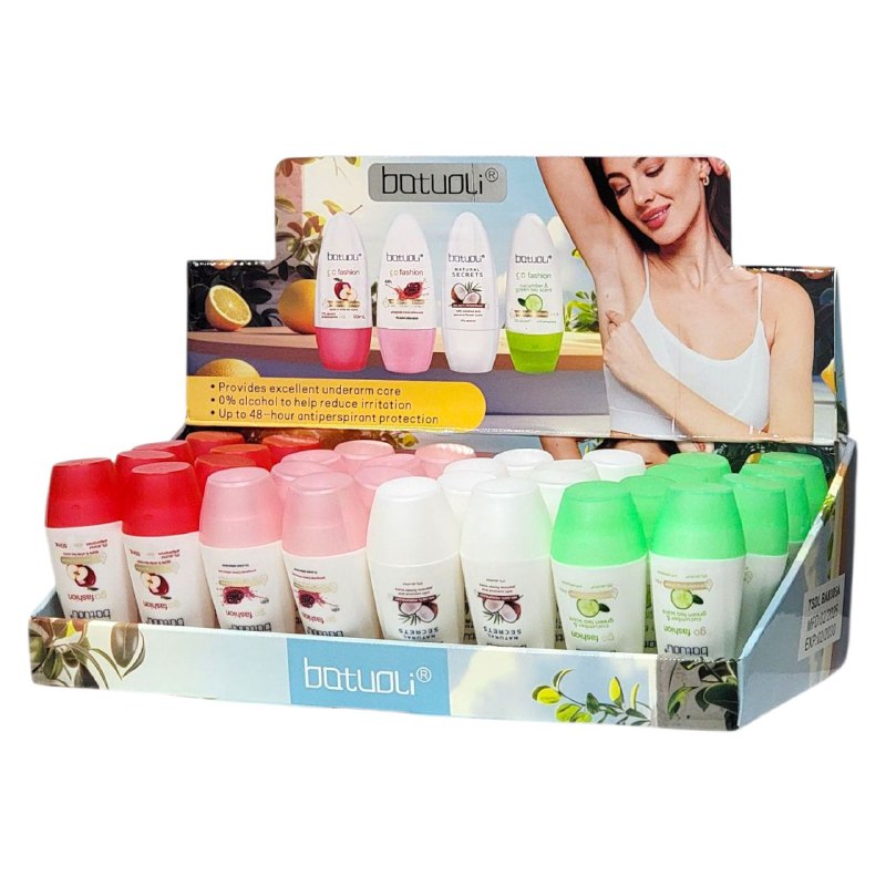 DESODORANTE ANTITRANSPIRANTE ROLL-ON CON FORMULA DOBLE ACTIVO Y PROTECCION DE 48 HORAS BATUOLI
