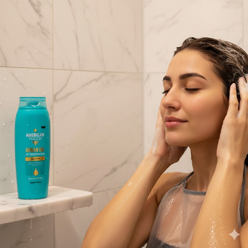 SHAMPOO PARA EL CABELLO CON ACEITE DE ARGAN DE MARRUECOS SUAVIZANTE AMERICAN TOUCH 400ML