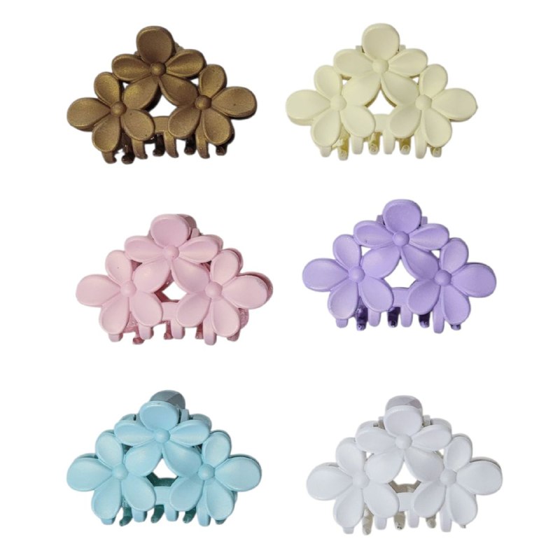 GANCHO PARA EL CABELLO DE DISEÑO DE TRIPLE FLOR, PINZAS DE SUJECION FUERTE, ACCESORIO PARA EL CABELLO PAQUETE DE 12UND 7X4CM