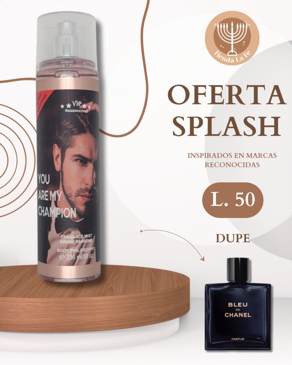 SPLASH BODY PHILOSOPHY YOU ARE MY CHAMPION 236ML (H) (DUPE CHANEL BLEU DE CHANEL)