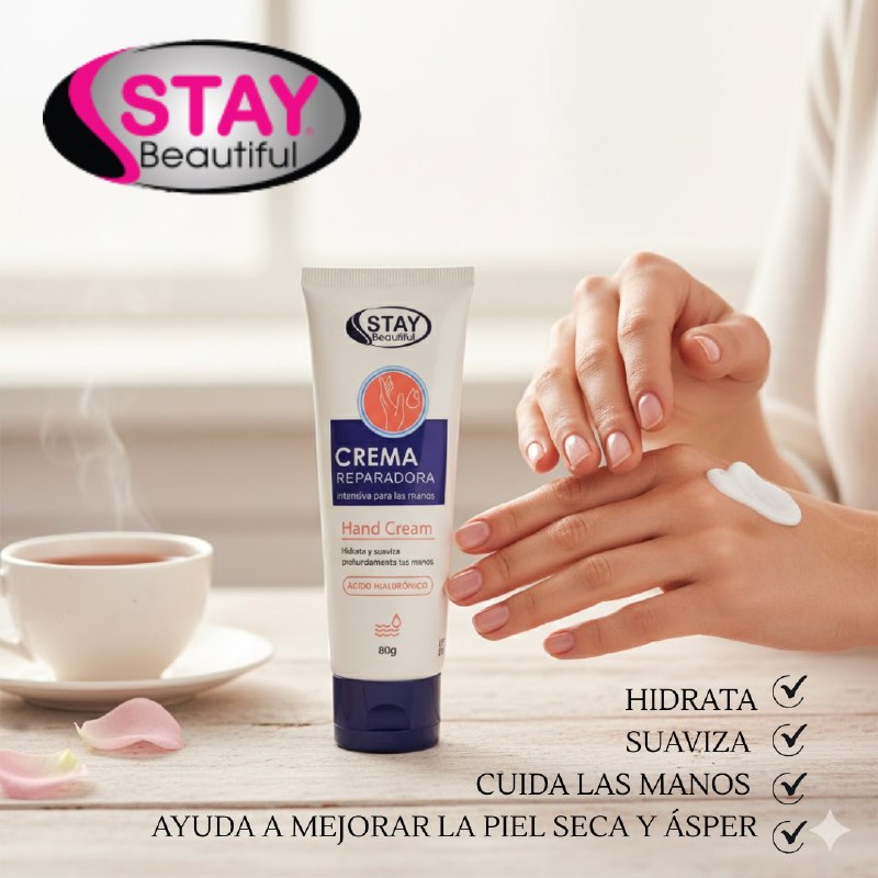 CREMA PARA MANOS REPARADORA INTENSIVA CON ACIDO HIALURONICO STAY BEAUTIFUL 80G