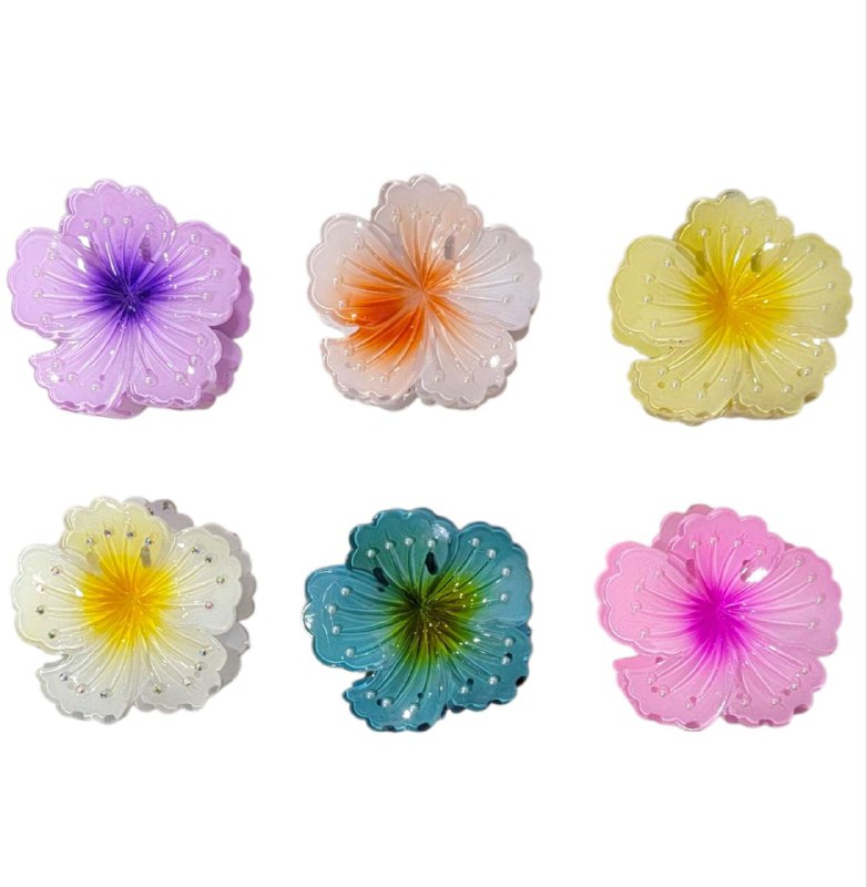 GANCHO PARA EL CABELLO DE DISEÑO DE FLOR HAWAIANA, PINZAS DE SUJECION FUERTE, ACCESORIO PARA EL CABELLO PAQUETE DE 12UND 7X8CM