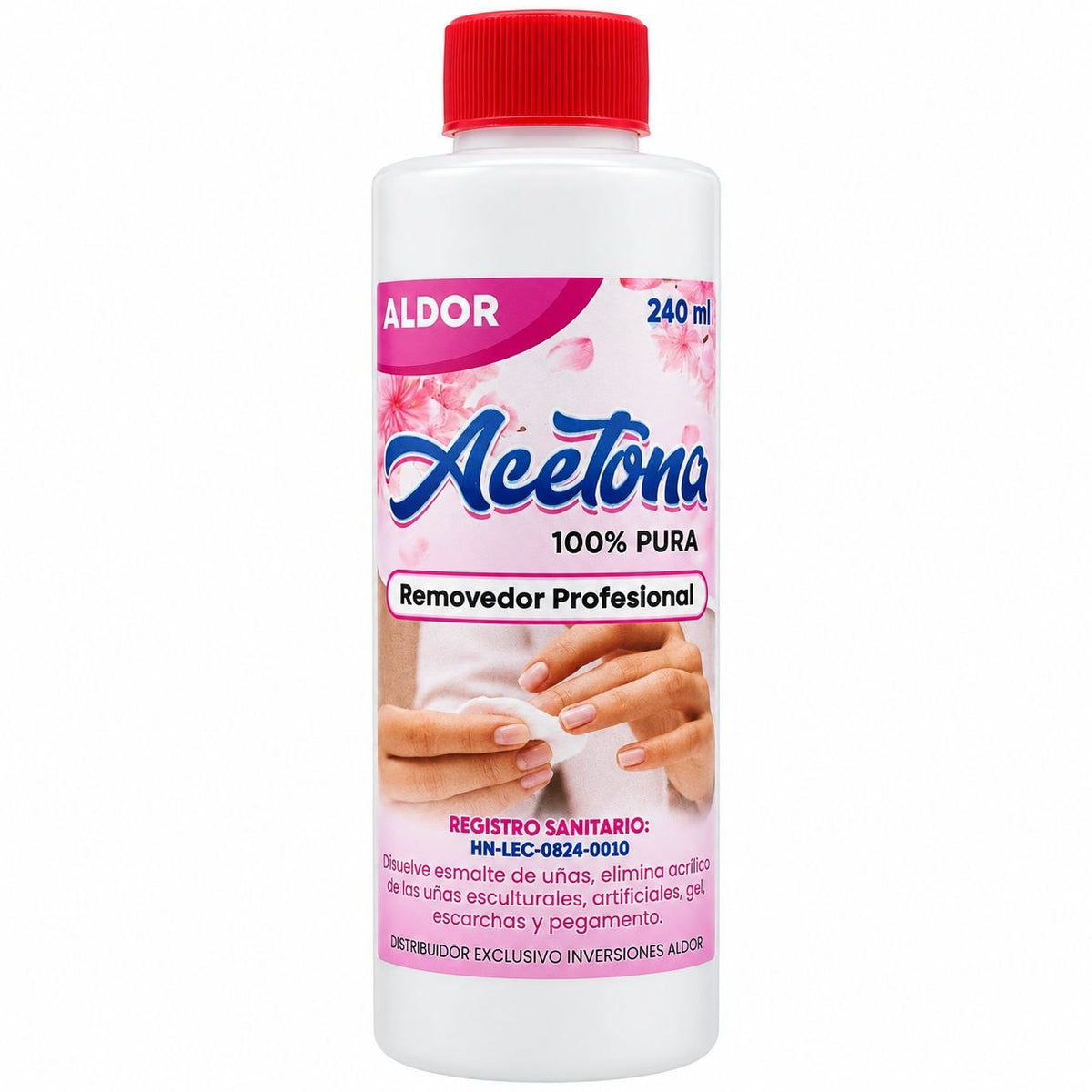 REMOVEDOR PROFESIONAL DE ACETONA 100% PURA ALDOR 240ML