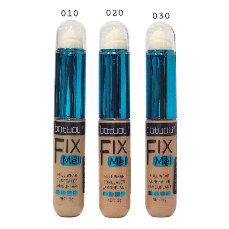CORRECTOR CONCEALER BATUOLI 15G (DUPE DE FIT ME MAYBELLINE) FLUIDO LIGERO, COBERTURA PERFECTA DIFUMINA LAS IMPERFECCIONES USO COMODO Y DURADERO 24H, SUAVE ACABADO MATTE NATURAL