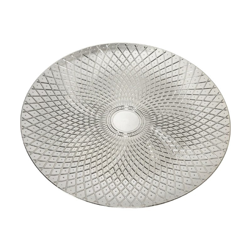 PLATO DE CARGA DECORATIVO NAVIDEÑO BLANCO 32X32CM