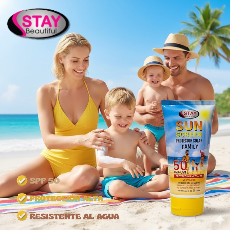 PROTECTOR SOLAR EN CREMA SPF50 RESISENTE AL AGUA STAY BEAUTIFUL 150ML