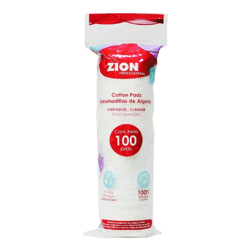 BOLAS ALMOHADILLAS DE ALGODON FACIALES, SUAVES Y ABSORBENTES, PAQUETE DE 100UND ZION PROFESSIONAL