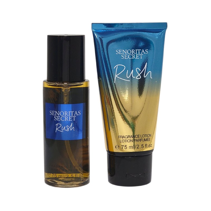 SET SENORITAS SECRET RUSH SPLASH 75ML CREMA CORPORAL 75ML (M) (AROMA SIMILAR VICTORIAS SECRET RUSH)