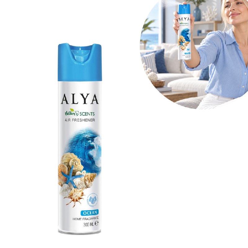 AMBIENTADOR AROMATIZANTE EN SPRAY CON AROMA OCEANO ALYA 300ML