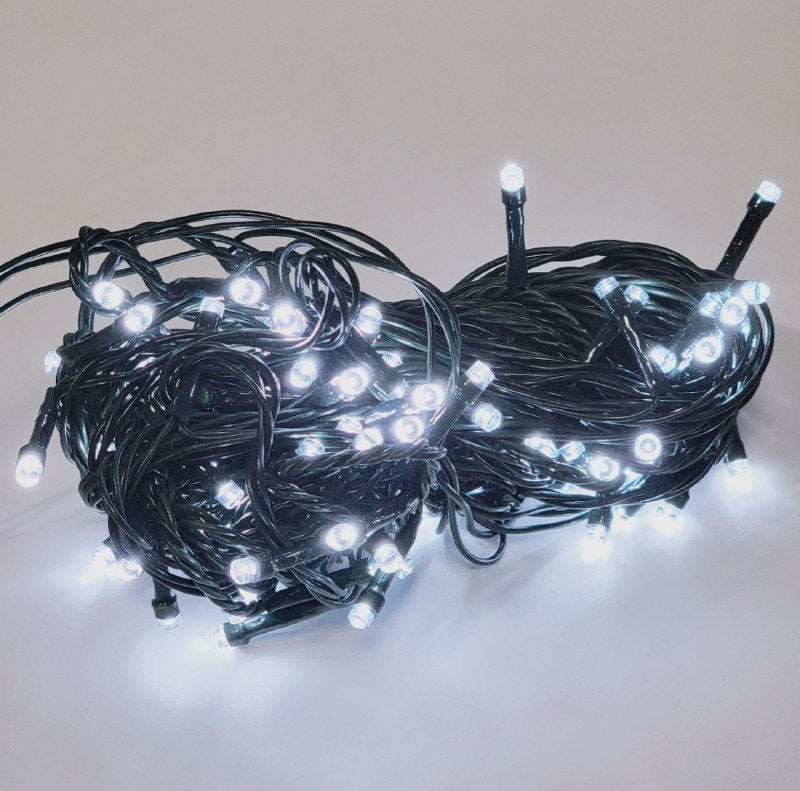 LUCES DECORATIVAS NAVIDEÑAS PARA INTERIORES O EXTERIORES 100 LUCES LED BLANCA 12X6X8CM