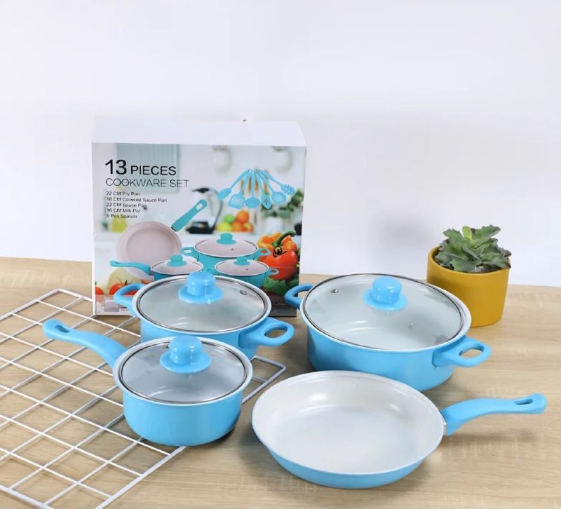 JUEGO DE OLLAS DE COCINA DE 13PCS CON UTENSILIOS Y TAPAS
