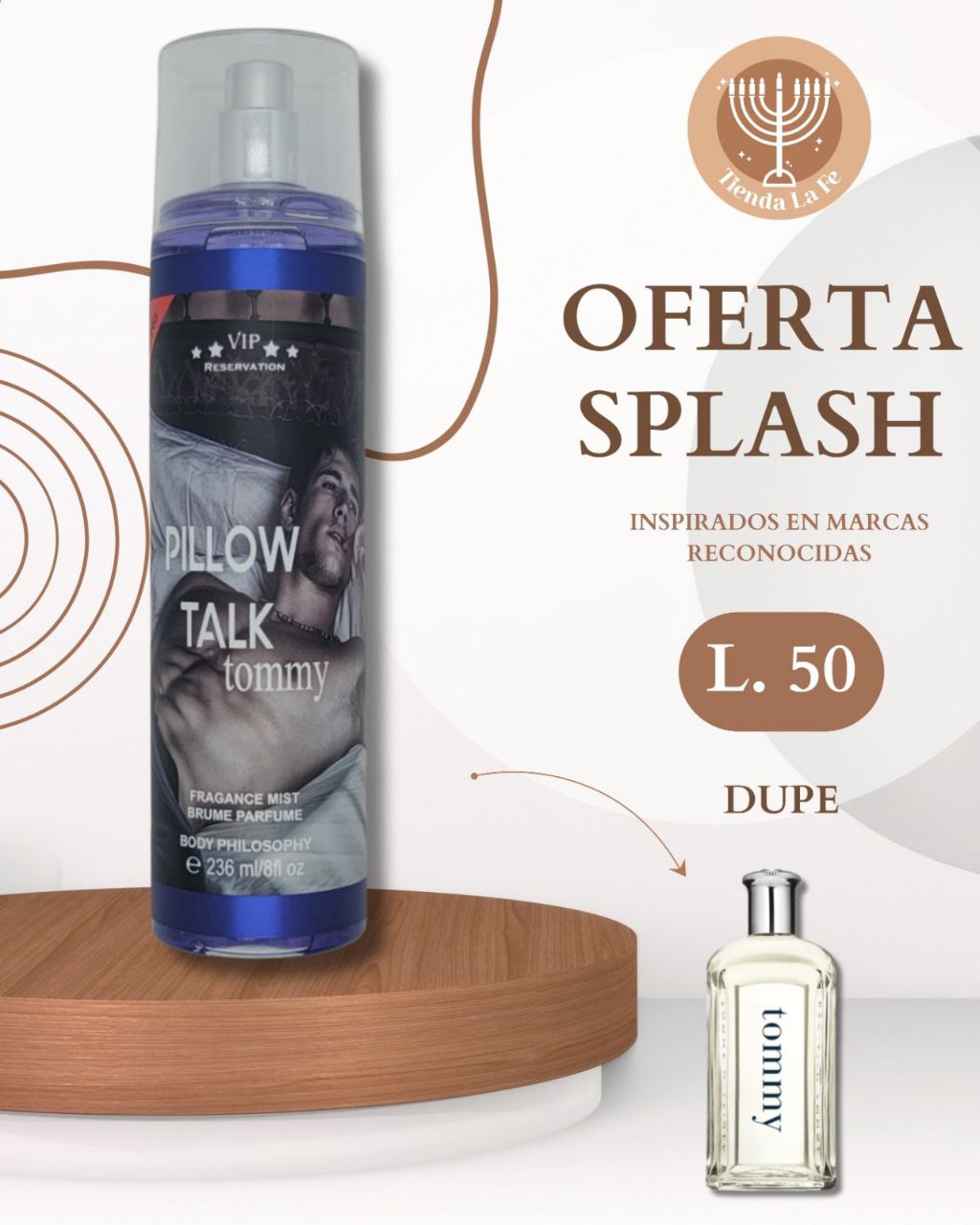 SPLASH BODY PHILOSOPHY PILLOW TALK TOMMY 236ML (H) (DUPE TOMMY HILFIGER FOR MEN)