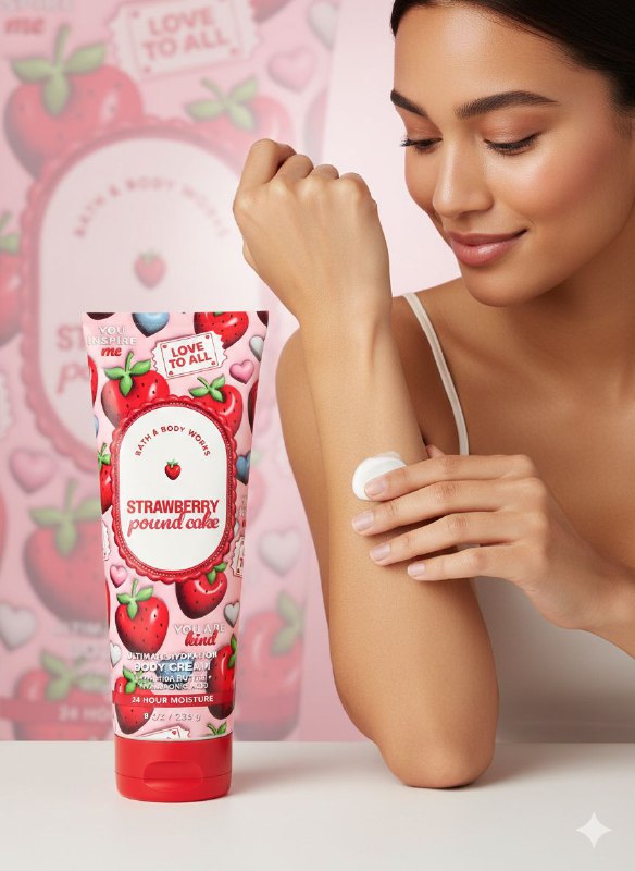 BATH & BODY WORKS CREMA STRAWBERRY POUND CAKE 226ML (M)