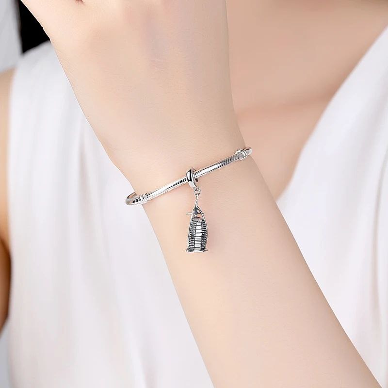 PCHARM4117 FORMA DE BURJ AL ARABE PANDORA PLATA 9.25