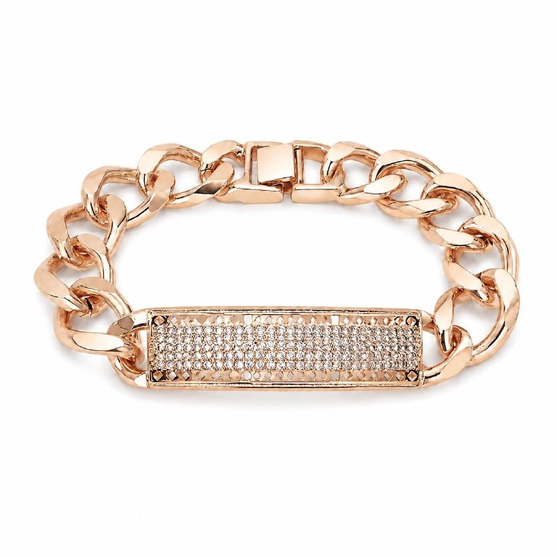 PULSERA DE ENCHAPE PARA CABALLERO, CON JOYAS 21CM