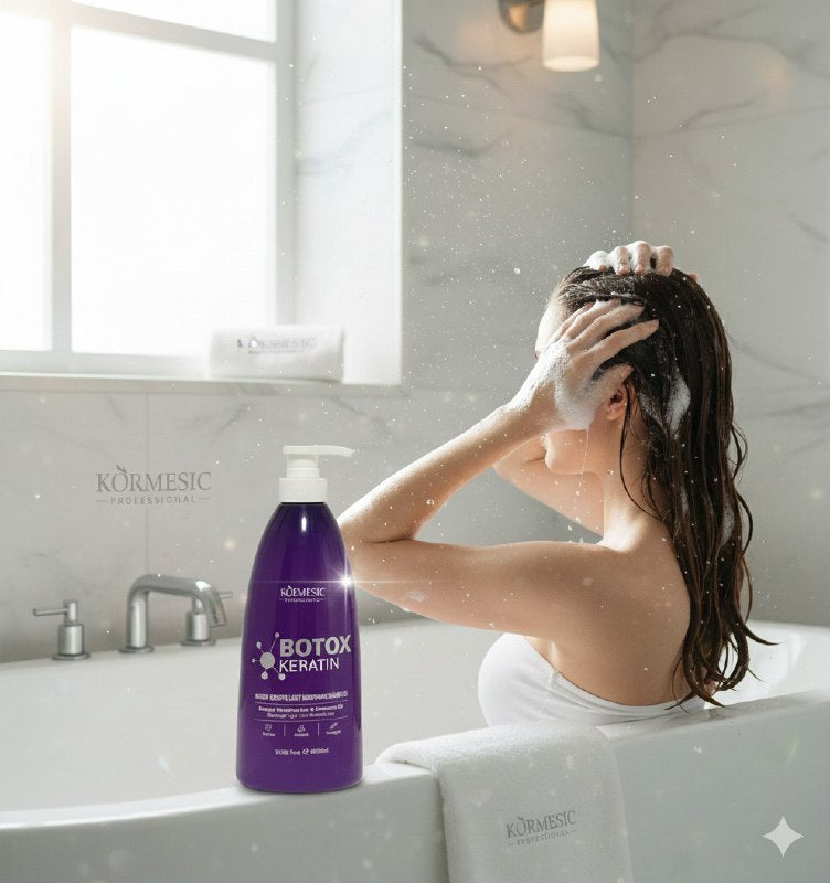 SHAMPOO ALISANTE Y NUTRITIVO DE BOTOX QUERATINA Y COLAGENO KORMESIC 1000ML