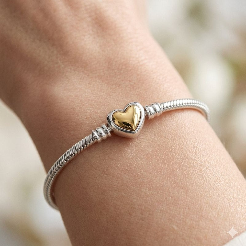 PULSERA EN FORMA DE CORAZON PANDORA DE PLATA 9.25 PESO: 13.4G